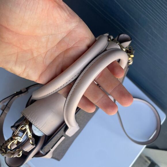 Michael Kors Carmen Jet Set Selma Brown and Cream Satchel with Structured Silhou - Picture 6 of 9